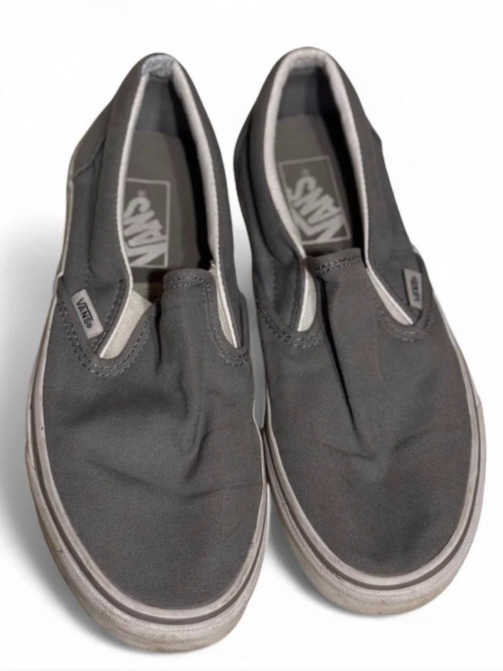 Vans Classic Slip-On Gray Canvas Sneakers Women’s Size 7.5